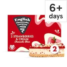 English Cheesecake Company 2 Strawberries & Cream Cheesecake Slices 180g