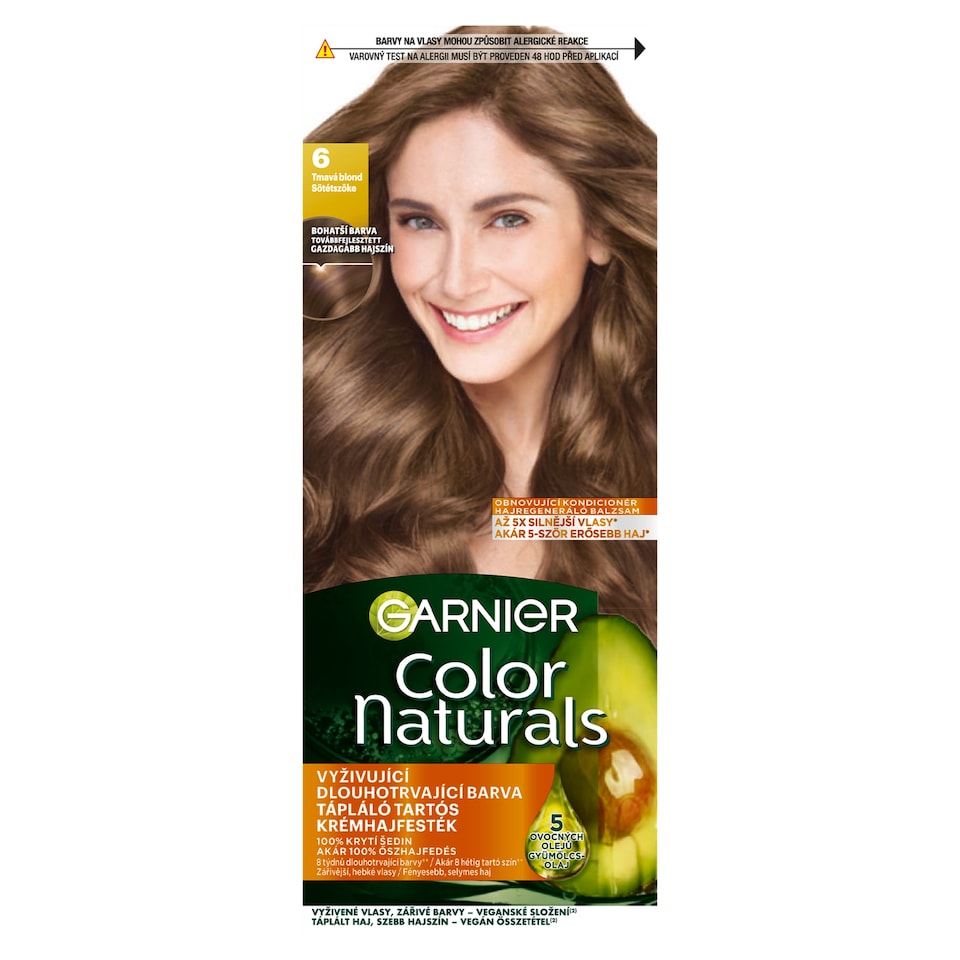Garnier Color Naturals permanentní barva na vlasy 6 Tmavá blond, 60 +40 +12 ml