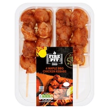 Tesco Fire Pit 4 Maple Bbq Chicken Kebabs 260G