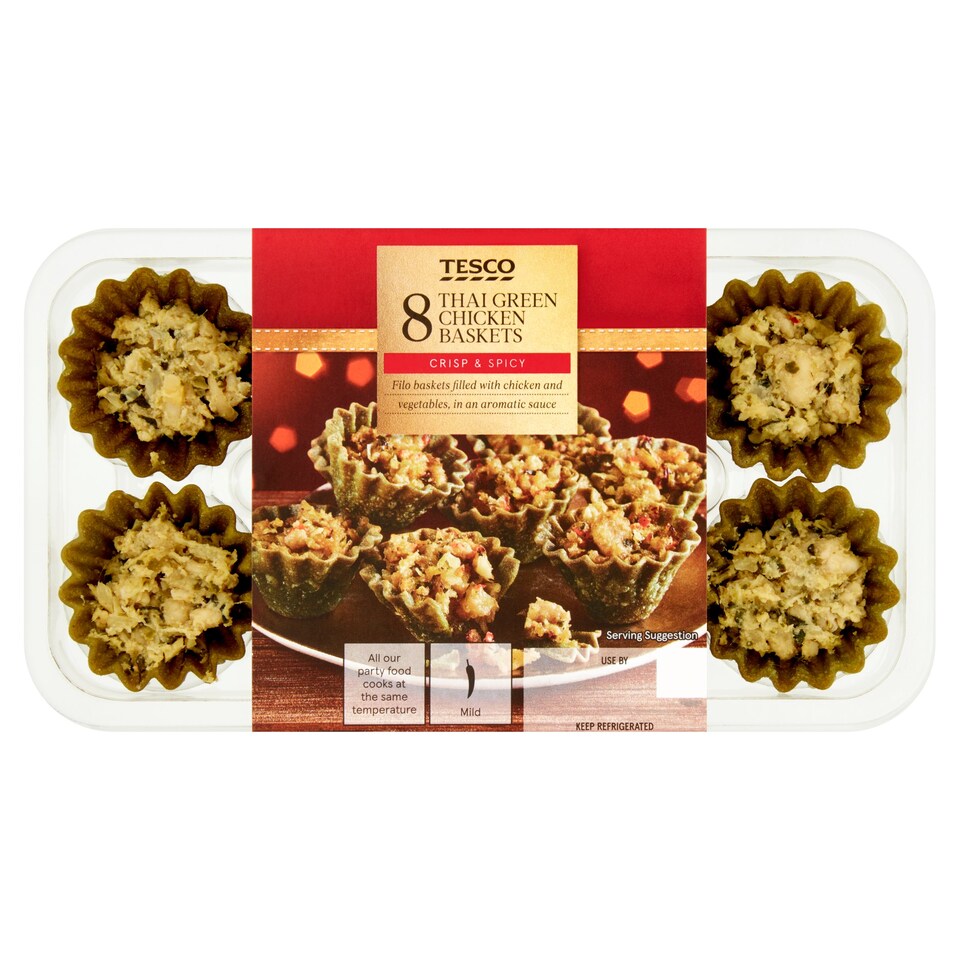 Tesco 8 Thai Green Chicken Baskets 120G