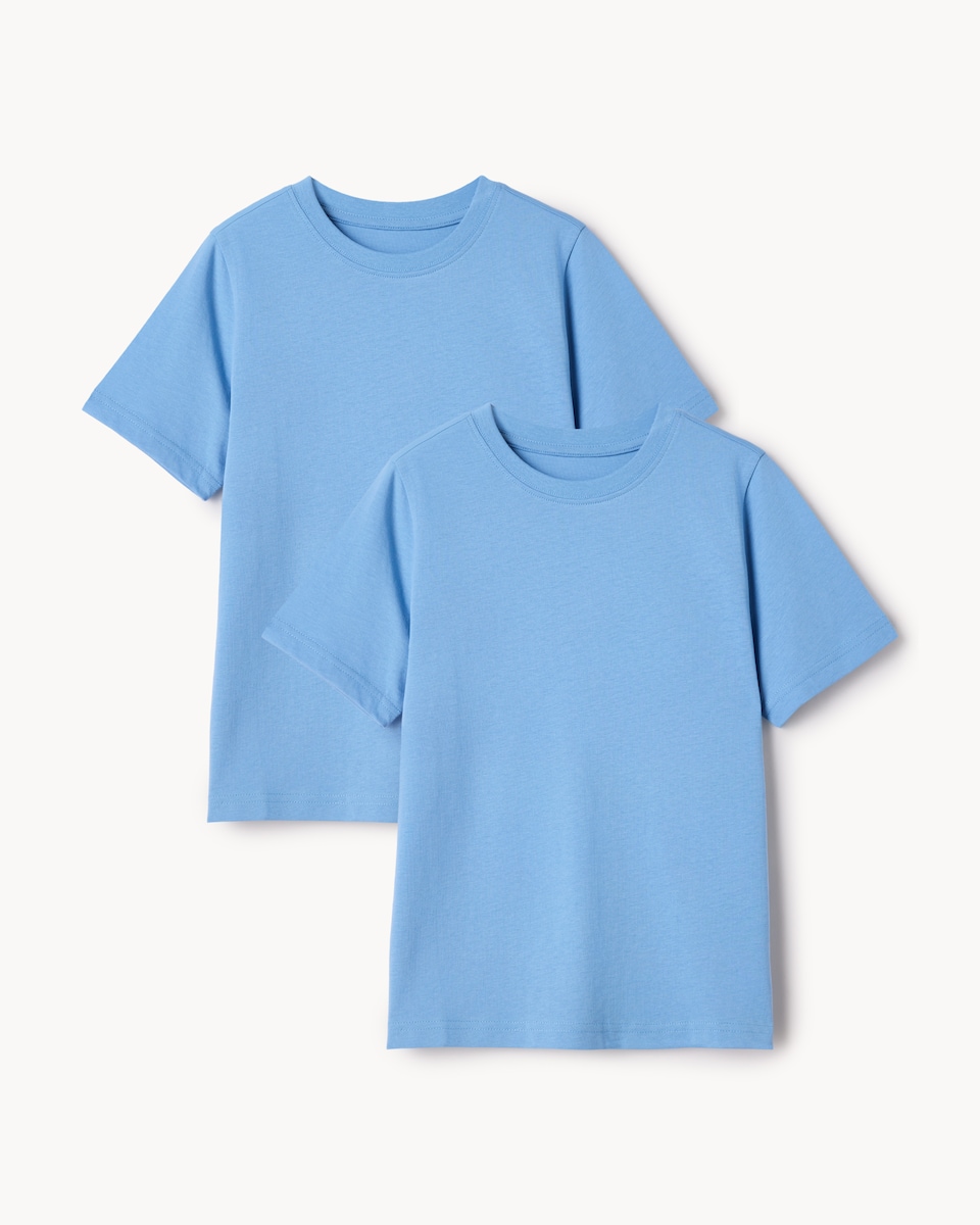image 1 of F&F School Unisex 2-Pack Pure Cotton T-Shirts in Blue