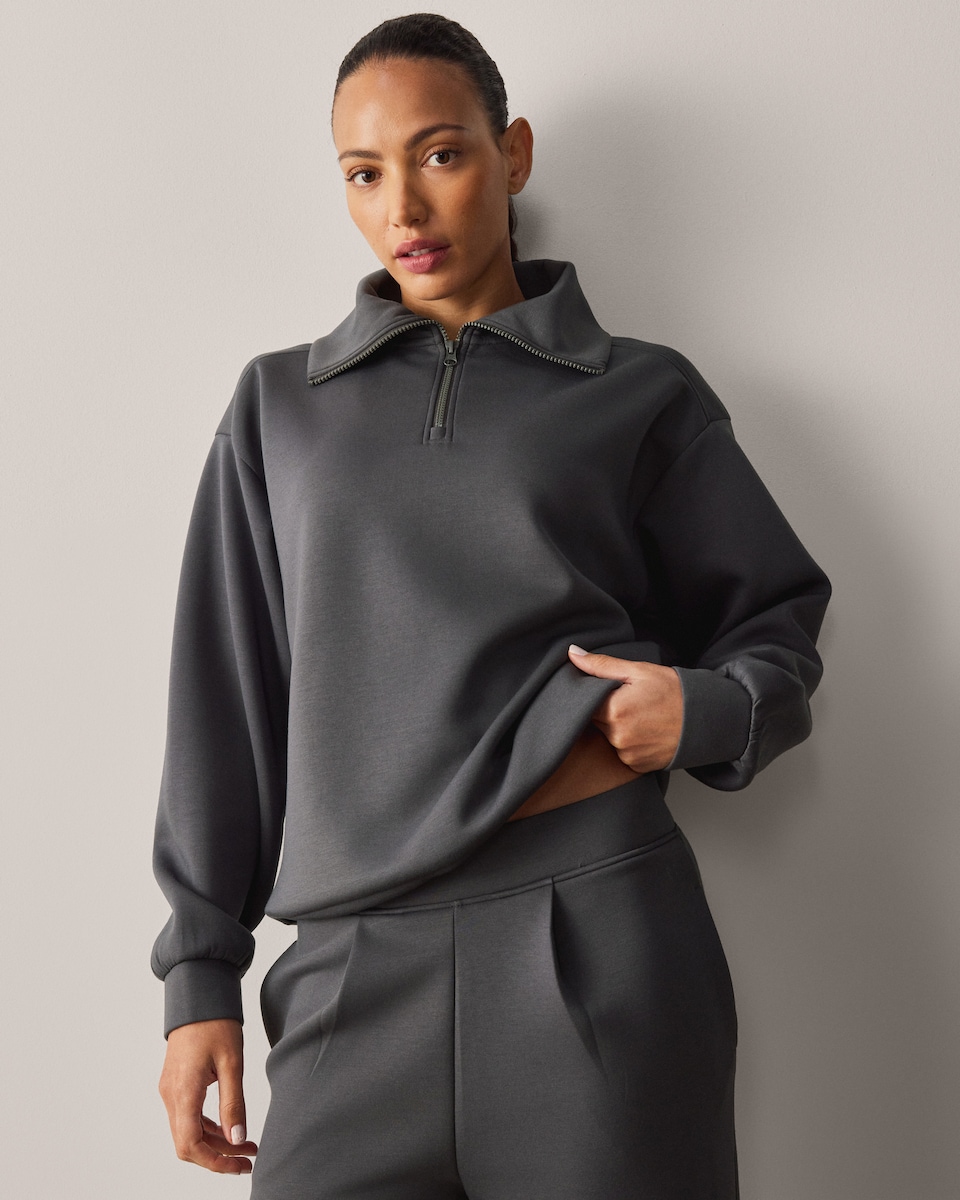 image 1 of F&F Active Half Zip Sweatshirt in Chocolate