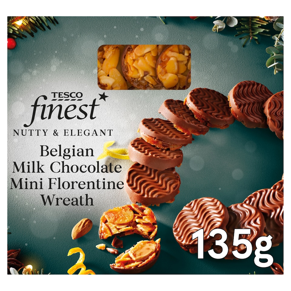 Tesco Finest Belgian Milk Chocolate Mini Florentine Wreath 135g