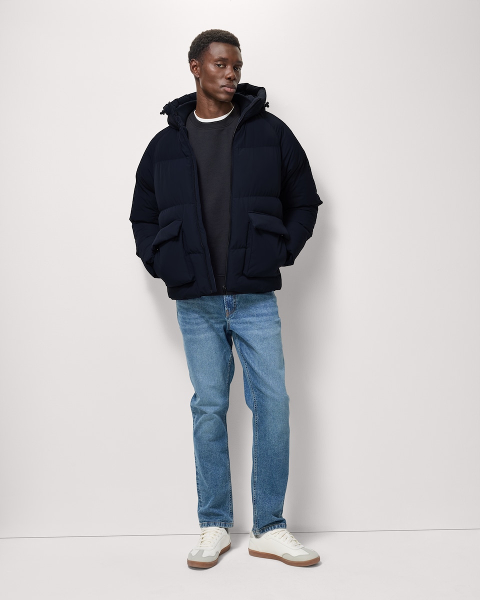 image 1 of F&F Hooded Puffer Jacket in Navy