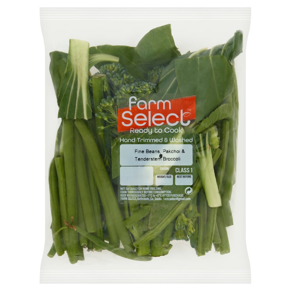 Farm Select Fine beans, garlic, pakchoi and tenderstem broccoli 220g