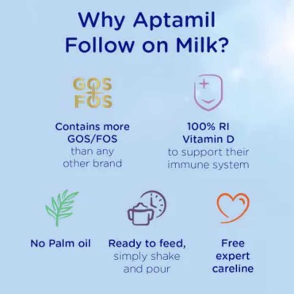 image 1 of Aptamil 2 Follow On Milk Ready to Drink 6-12 Months 6 x 200ml
