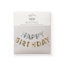 Ginger Ray Shimmer Metallic Fringe 'Happy Birthday' Bunting