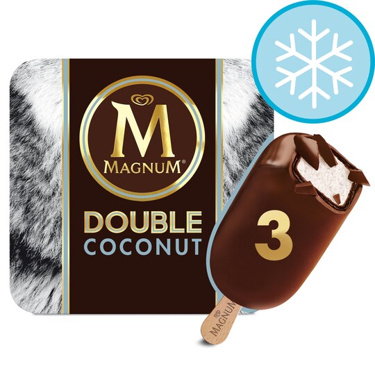Magnum Double Coconut Ice Cream 3 X 88 Ml Tesco Groceries