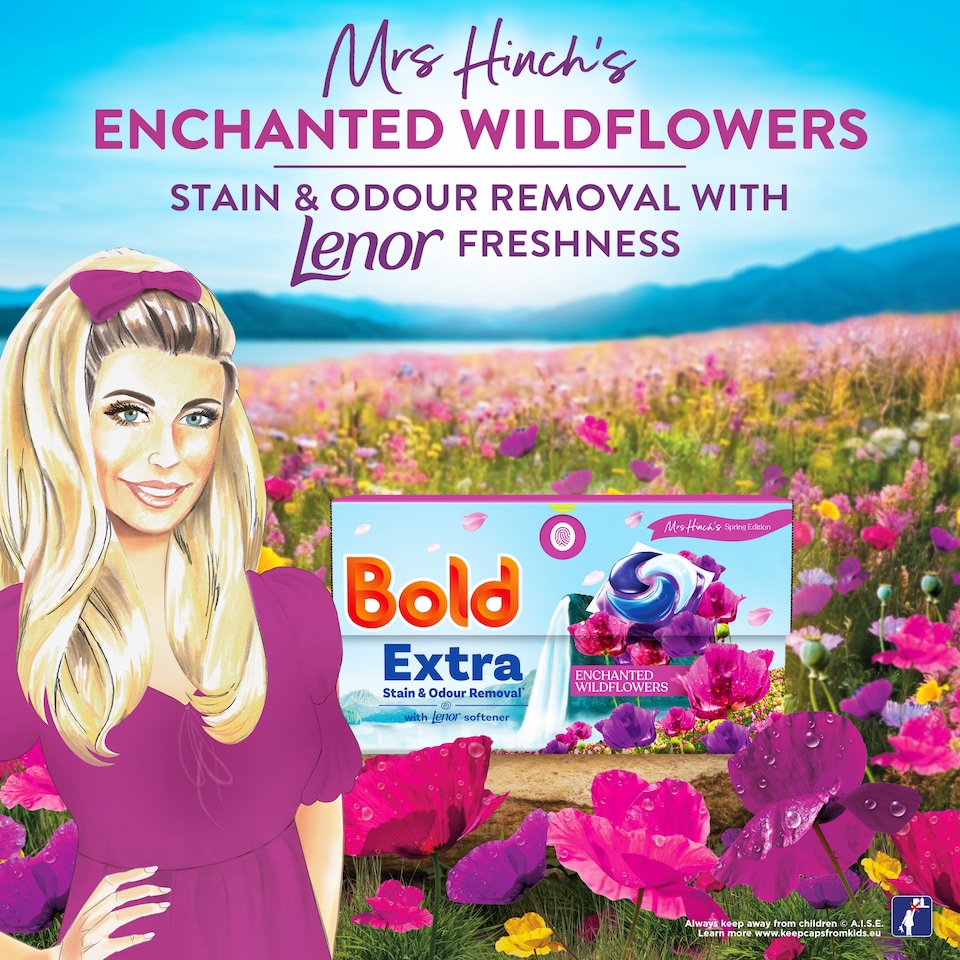 image 1 of Bold Extra Washing Liquid Pods Enchanted Wildflowers 34 washes 788.8g