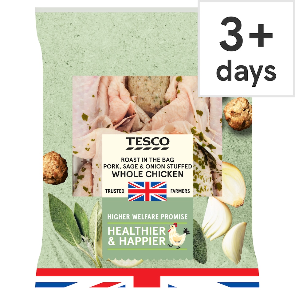 Tesco Roast In The Bag Pork, Sage & Onion Stuffed Whole Chicken 1.5kg