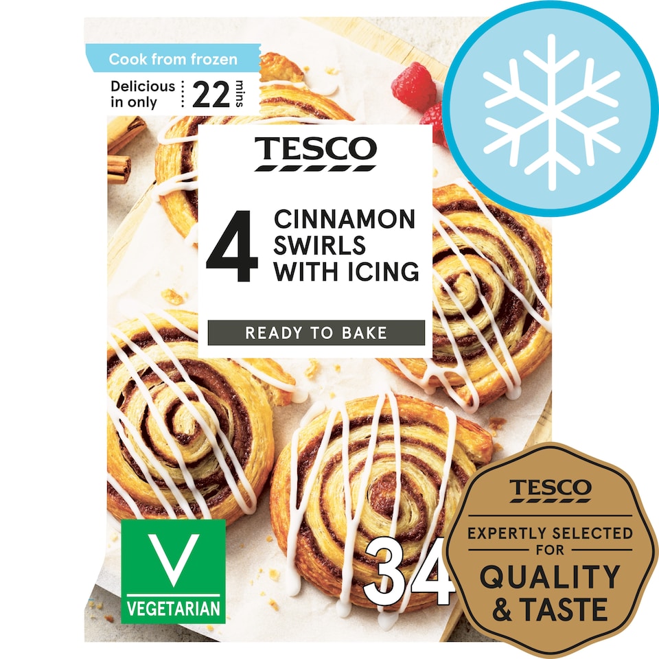 Tesco 4 Cinnamon Swirls 345G