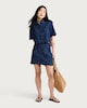 image 2 of The F&F Edit Pure Cotton Embroidered Cropped Co-ord Shirt in Blue