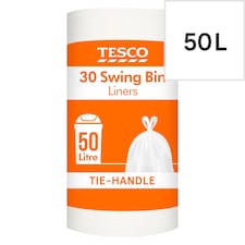 Tesco Tie Handle Swing Bin Liners 50 Litre 30 Pack