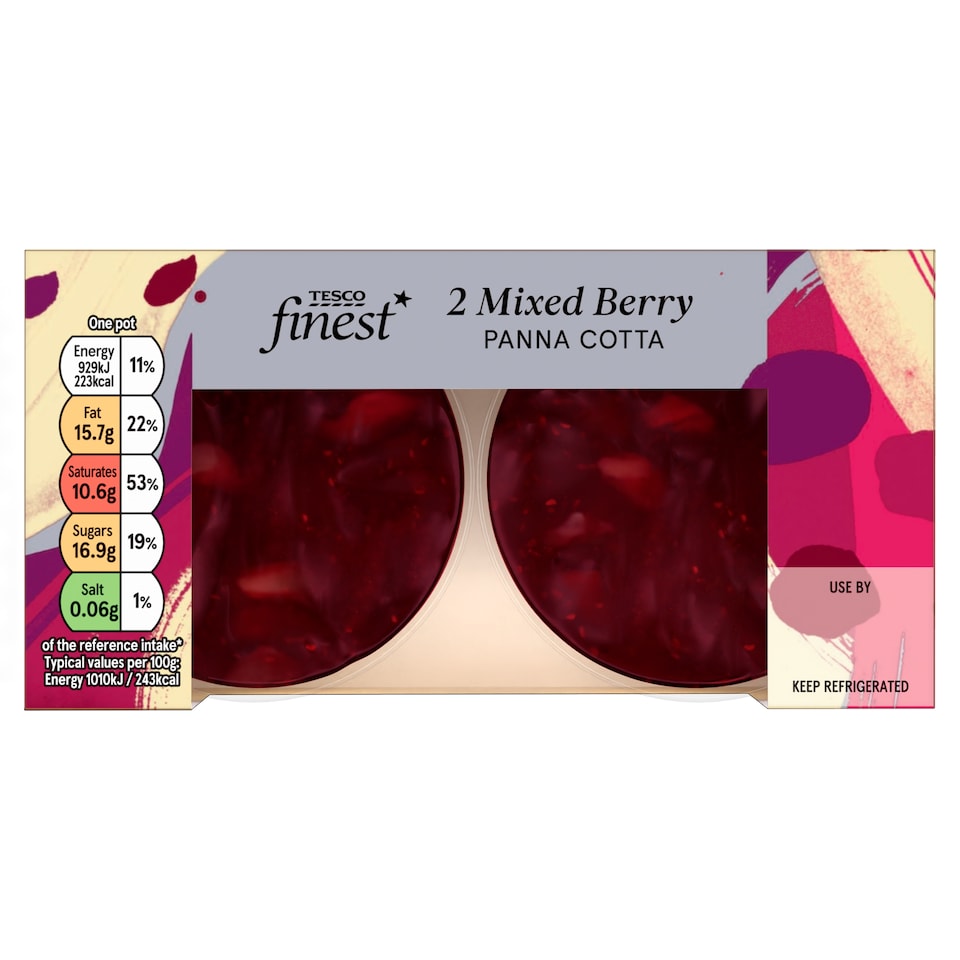 Tesco Finest Mixed Berry Panna Cotta 2 x 92g