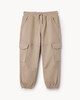 image 1 of F&F Boys Cotton Rich Cargo Joggers in Stone