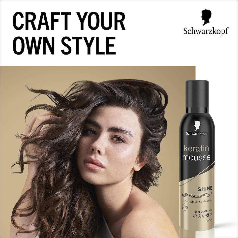 image 1 of Schwarzkopf Styling Keratin Hair Mousse 250ml