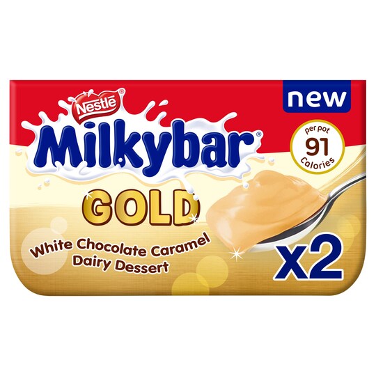 Milkybar Gold White Chocolate Caramel Dessert 2X65g Tesco Groceries