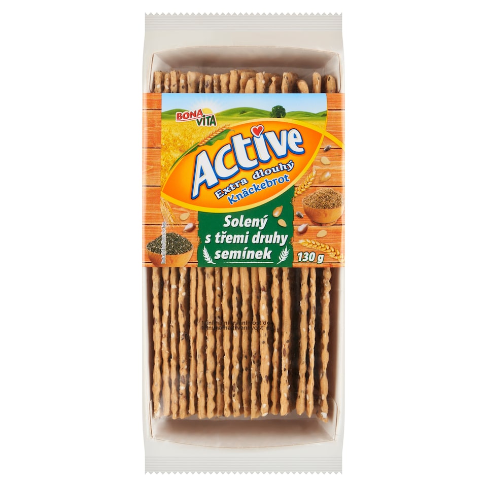 image 1 of Bona Vita Active Extra Long Salted Crisp Bread with Three Types of Seeds 130 g