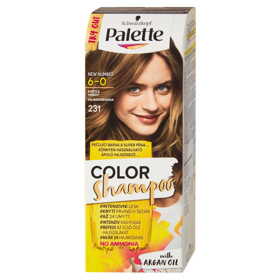 obrázok 1 z Schwarzkopf Palette Color Shampoo farba na vlasy Svetlohnedý 6-0 (231)