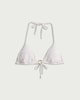 image 4 of F&F Striped Ring Detail Halter Neck Bikini Top in Gold