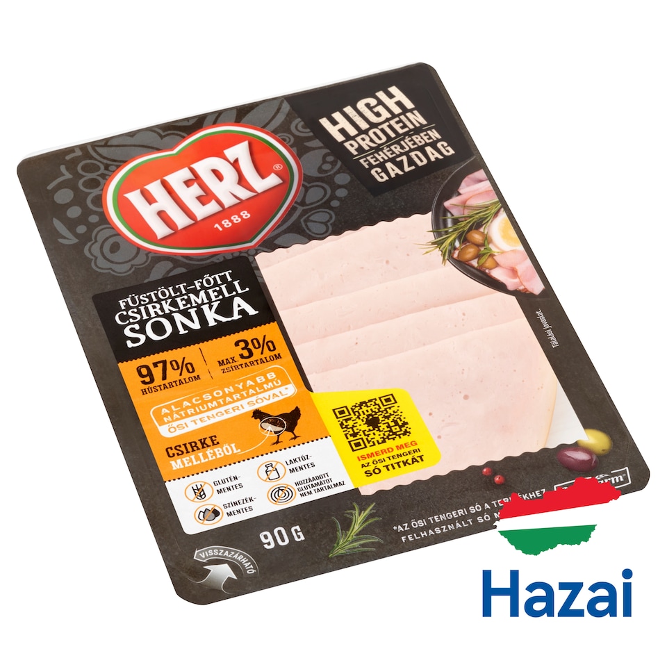 HERZ füstölt-főtt szeletelt csirkemell sonka 90 g