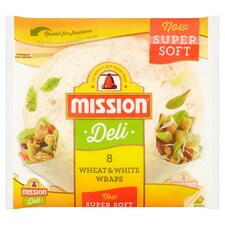 Mission Deli. Wrap Wheat & White 8 Pack
