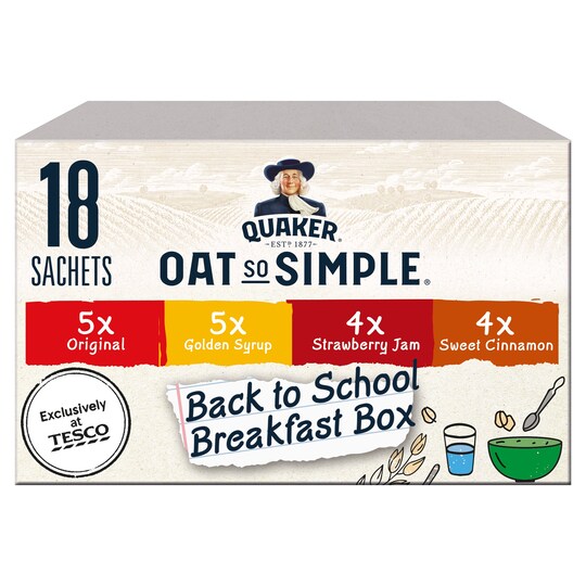 Quaker Oat So Simple Back To School Variety 18 Sachet 579G Tesco