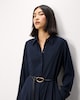 image 3 of F&F Shirt Belted Midi Dress in Navy