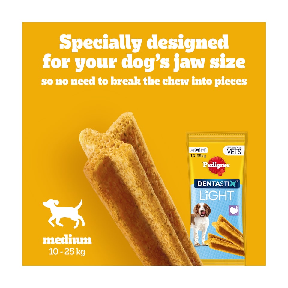 image 1 of PEDIGREE DentaStix Light Daily Dental Chews Medium Dog 5 Sticks 70g