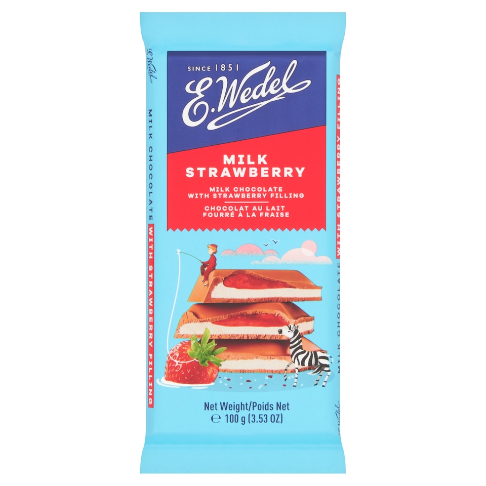 E.Wedel Milk Chocolate With Strawberry 100G