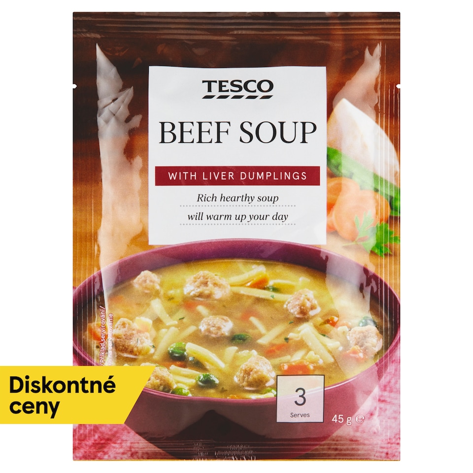Tesco Beef Soup with Liver Dumplings 45 g