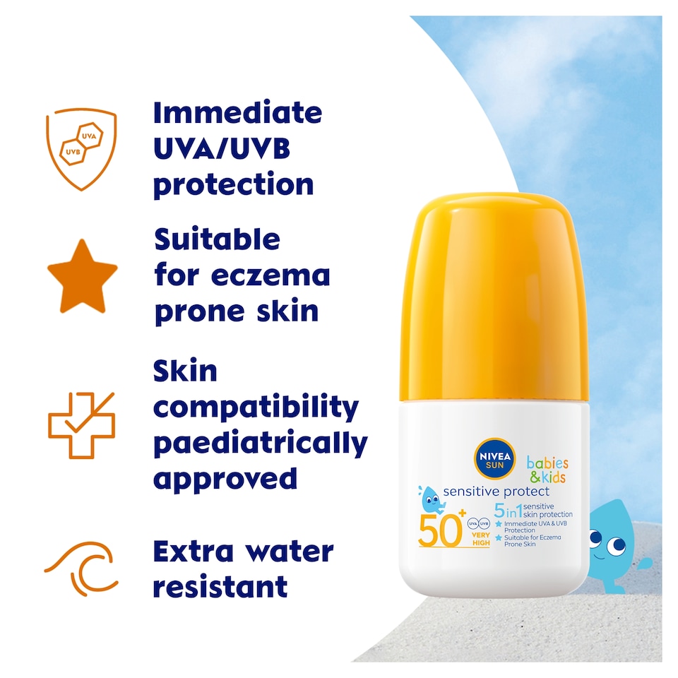 image 1 of NIVEA SUN Kids Protect & Sensitive Roll-On SPF50+ 50ml