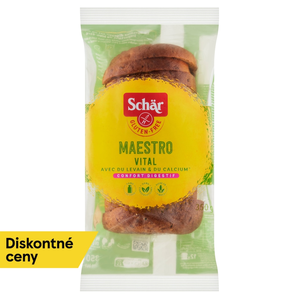 obrázok 1 z Schär Maestro Vital Chlieb bezgluténový viaczrnný obohatený vápnikom krájaný 350 g