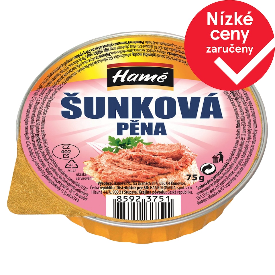 Hamé Snídaně šunková pěna 75g