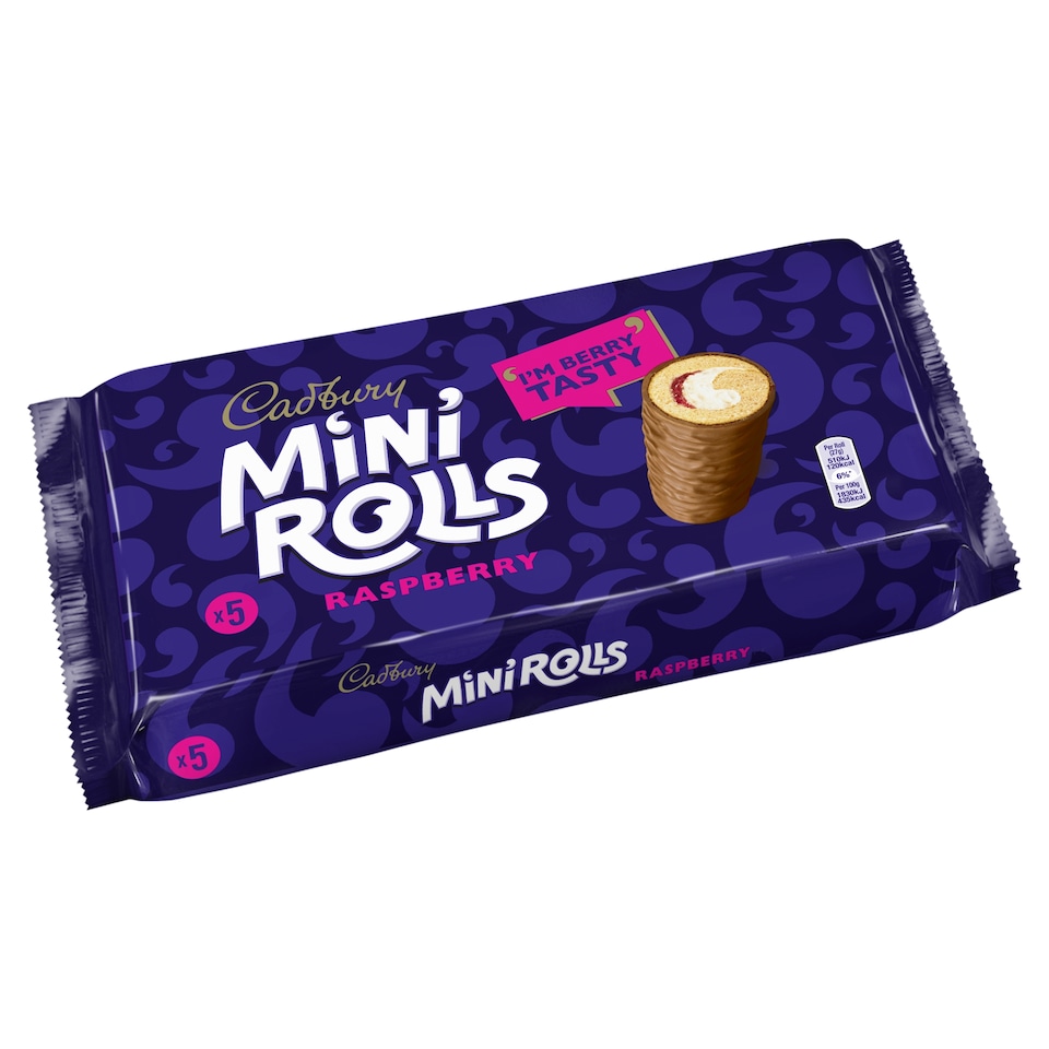 image 1 of Cadbury Raspberry Chocolate Mini Roll Cakes 5 Pack