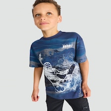 F&F Active Pure Cotton Snowboarder Summit T-Shirt in Navy