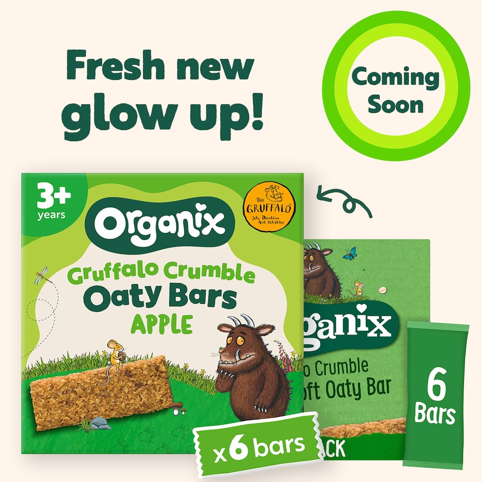 image 1 of Organix Gruffalo Crumble Apple Oaty Bars Multipack Organic Kids Snack 6x23g 3yrs+