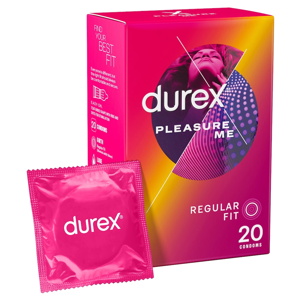 image 1 of Durex Pleasure Me Condoms Ribbed & Dotted Regular Fit 20 Pack