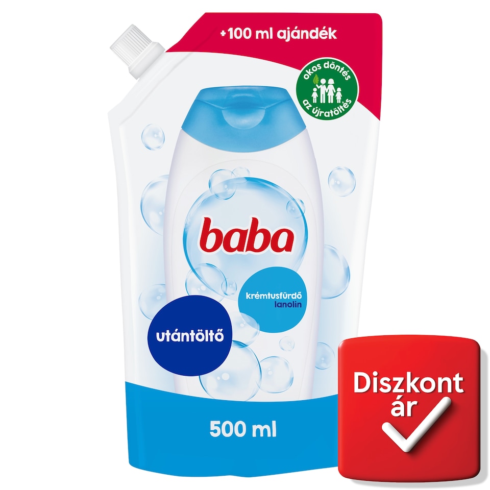 Baba lanolin krémtusfürdő utántöltő 500 ml 