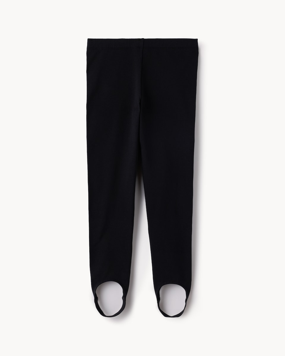 image 1 of F&F Girls Cotton Rich Stirrup Leggings in Black