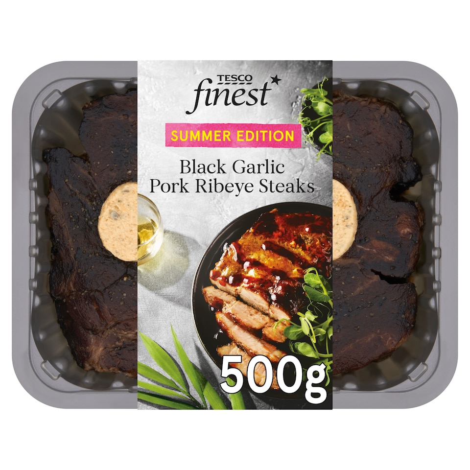 Tesco Finest Black Garlic Pork Ribeye Steaks 500g