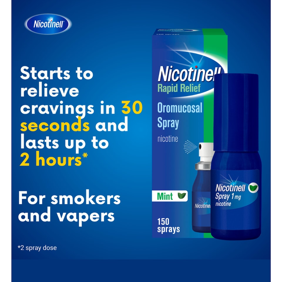 image 1 of Nicotinell Oral Nicotine Spray Mint 1mg 2 x 13.2ml