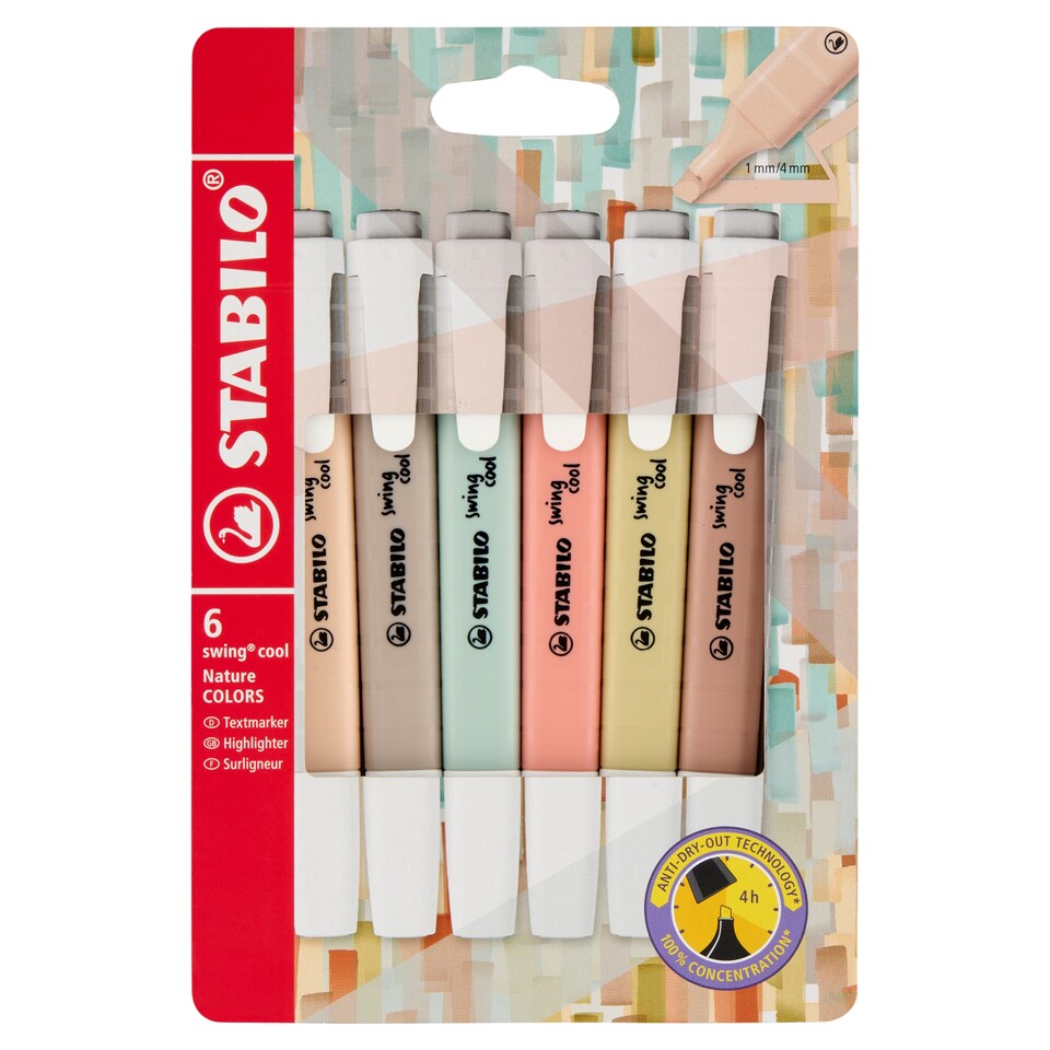 Stabilo Swing Cool Nature Colors Highlighter 6 pcs