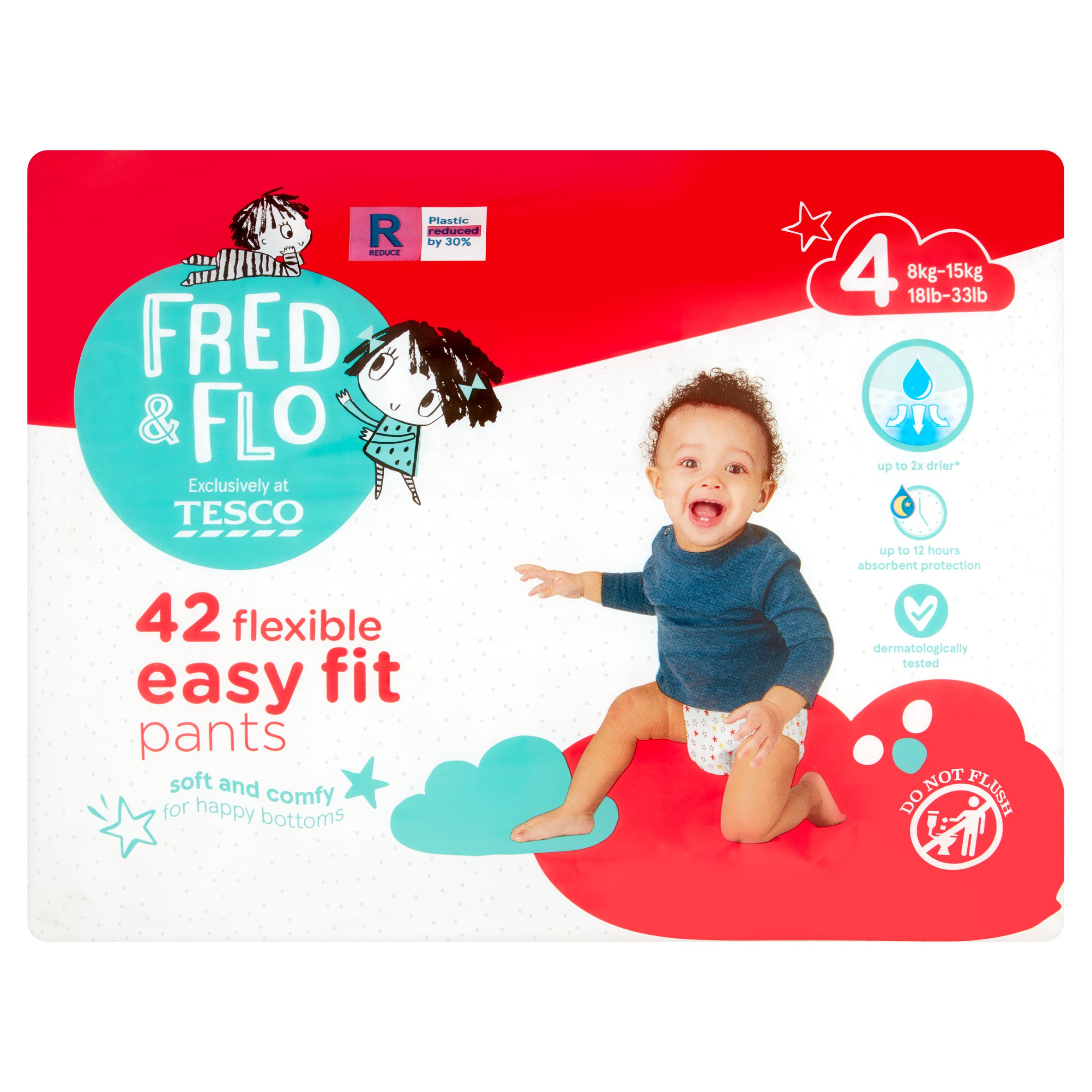 Fred \u0026 Flo Easy Fit Pants Size 4 42Pk 