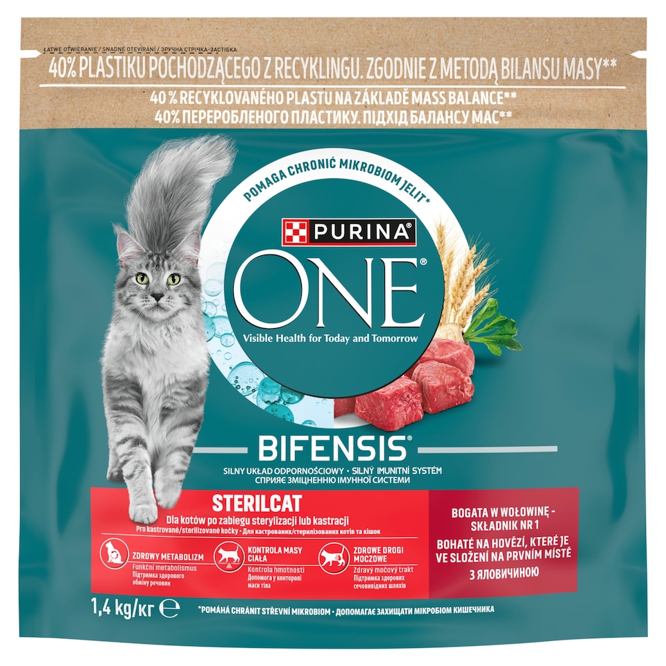 image 1 of Purina ONE Bifensis Sterilised Beef Cat Granules 1.4 kg
