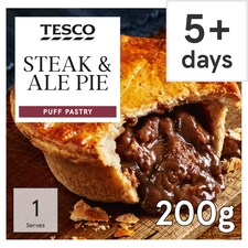 Tesco Steak & Ale Puff Pie 200G