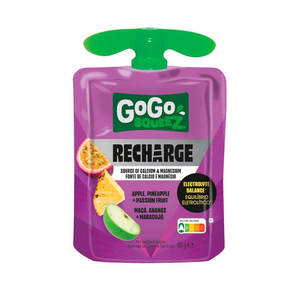 image 1 of GoGo squeeZ Recharge Apple, Pineapple & Passionfruit No Added Sugar 4 x 90g