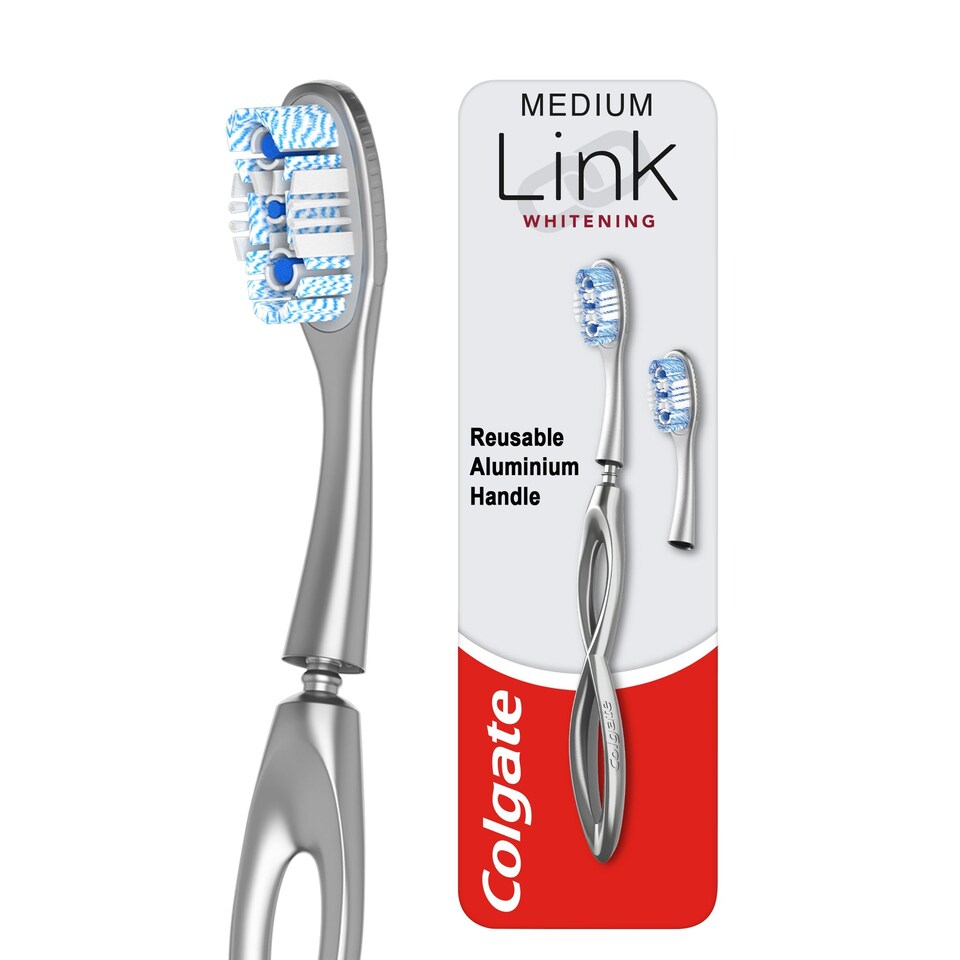 image 1 of Colgate Link Whitening Medium Toothbrush & Replaceable Head