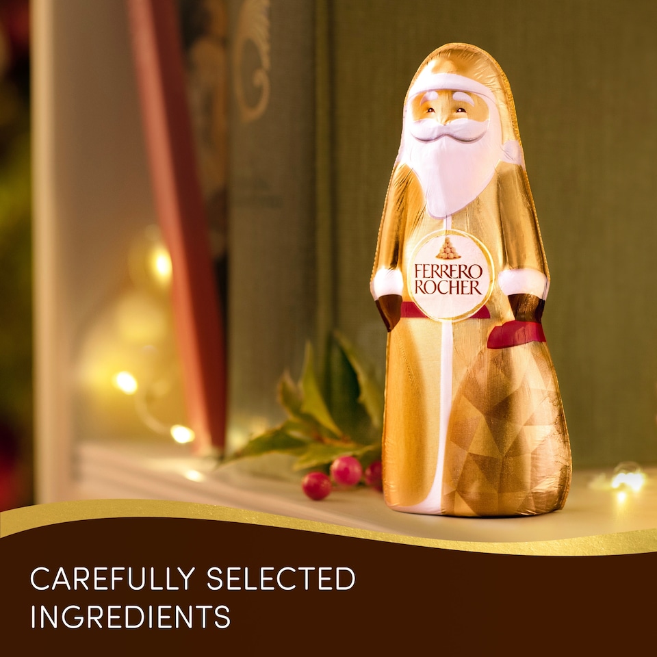image 1 of Ferrero Rocher Santa Milk Chocolate with Crunchy Hazelnut Pieces 70g