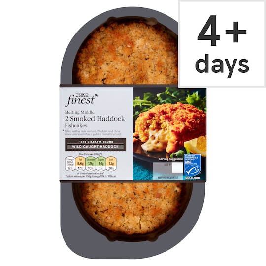 Tesco Finest 2 Smoked Haddock Fishcakes 290G Tesco Groceries